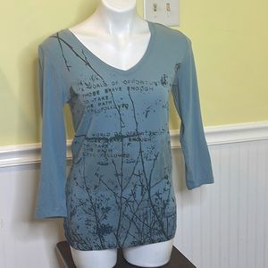 Cabi ladies 3/4 sleeve v neck t-shirt. Size medium. A World of Opportunities